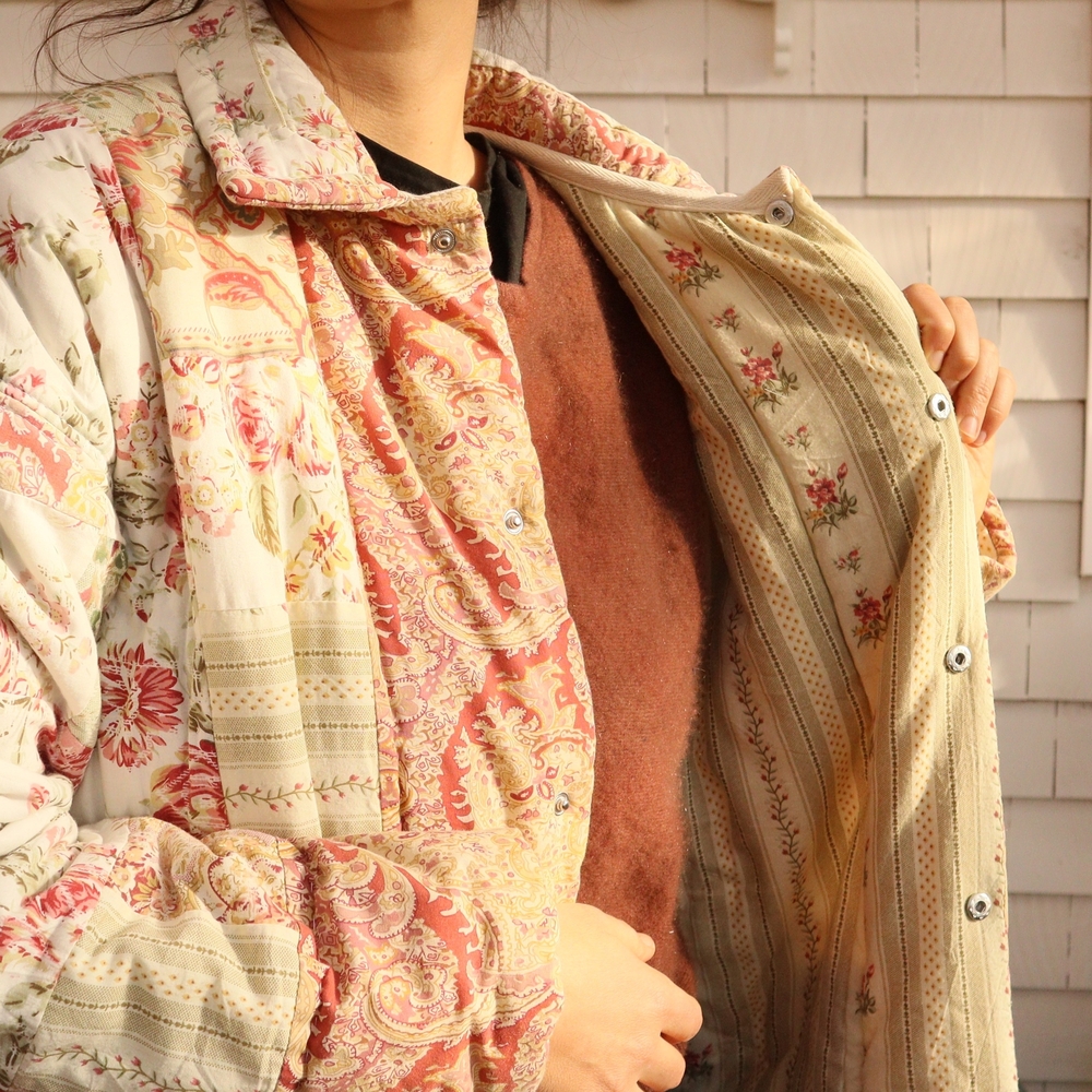 Upcycled Patchwork Quilt Duster Jacket Vintage M • L - Picture 6 of 10